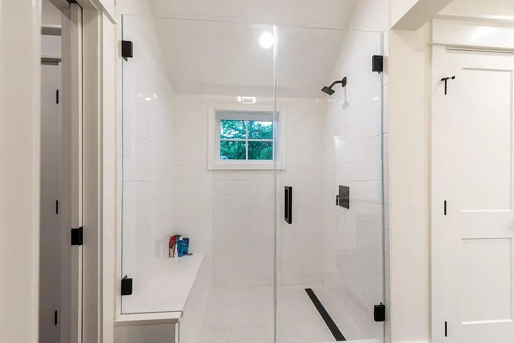 Real glass shower cleaned by TouchShine